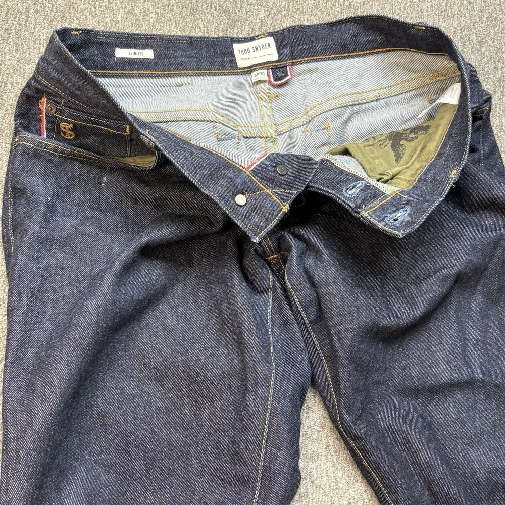 Todd Snyder Jeans Mens 32x30 Selvedge Blue Straight Slim Fit‎ Button Fly Indigo - Picture 6 of 16